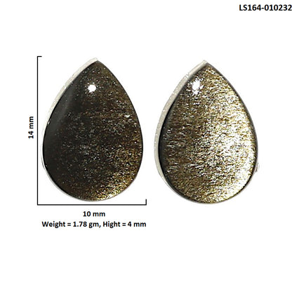 Natural Silver Obsidian 10x14x4 mm Pear Shape Polished Gemstone LS164-010232