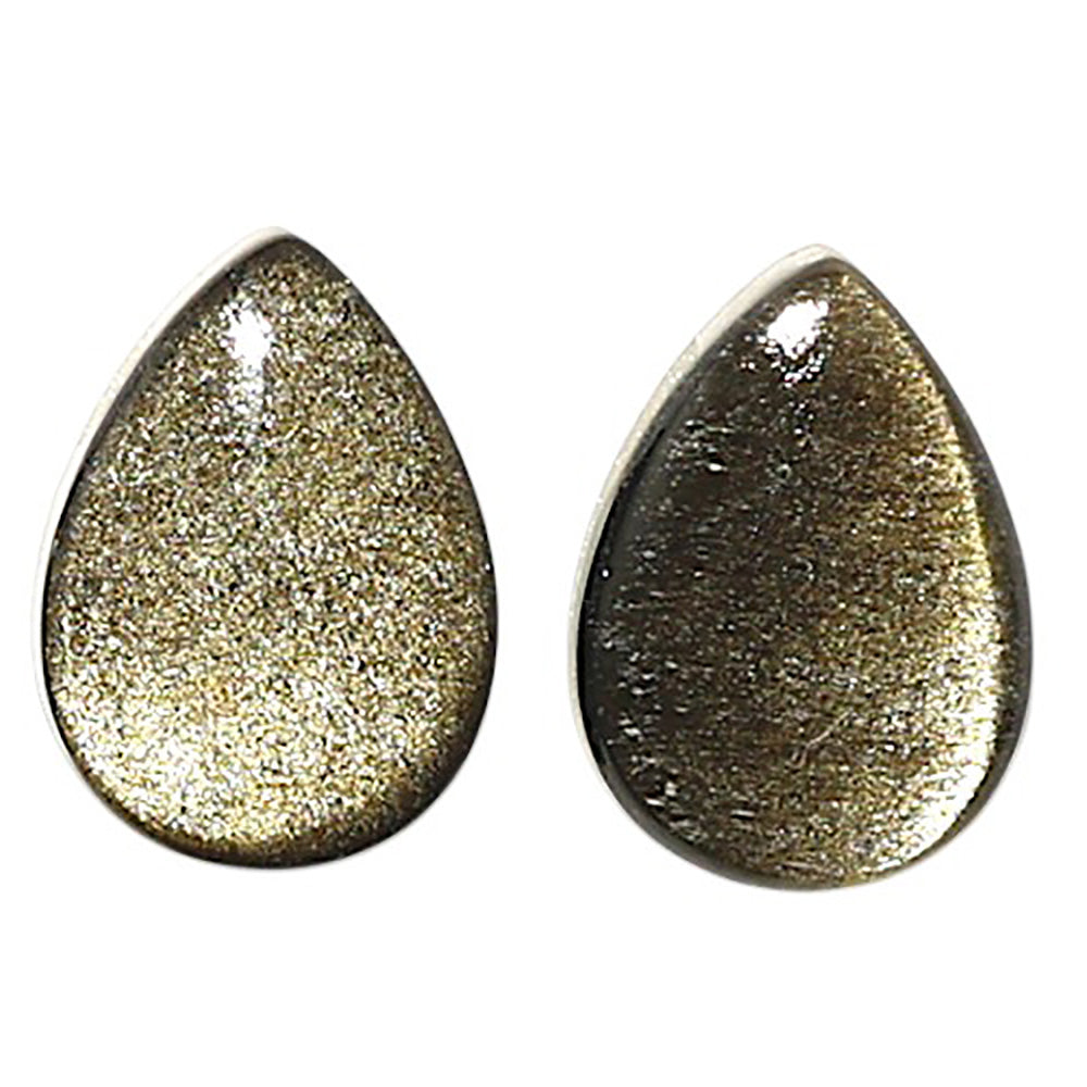 Natural Silver Obsidian 10x14x4.5 mm Pear Shape Polished Gemstone LS164-010233