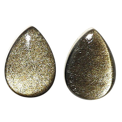 Natural Silver Obsidian 10x14x4.5 mm Pear Shape Polished Gemstone LS164-010233