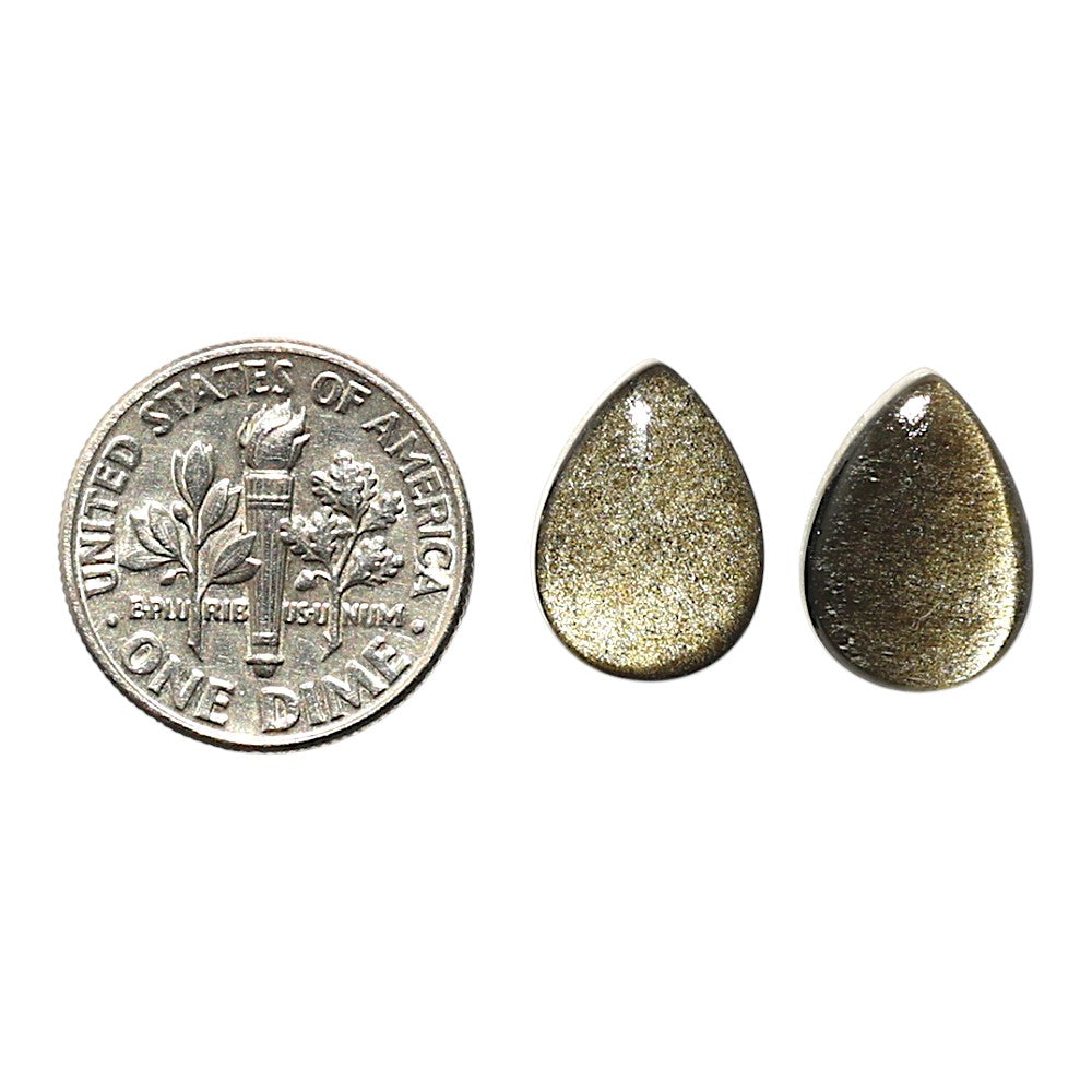 Natural Silver Obsidian 10x14x4.5 mm Pear Shape Polished Gemstone LS164-010233