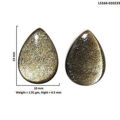 Natural Silver Obsidian 10x14x4.5 mm Pear Shape Polished Gemstone LS164-010233