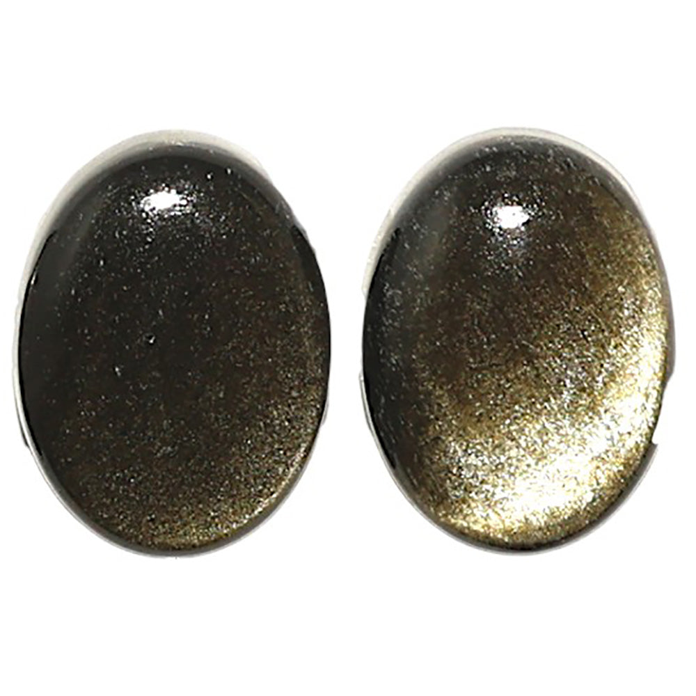 Natural Silver Obsidian 12x16x5.5 mm Oval Shape Polished Gemstone LS164-010236