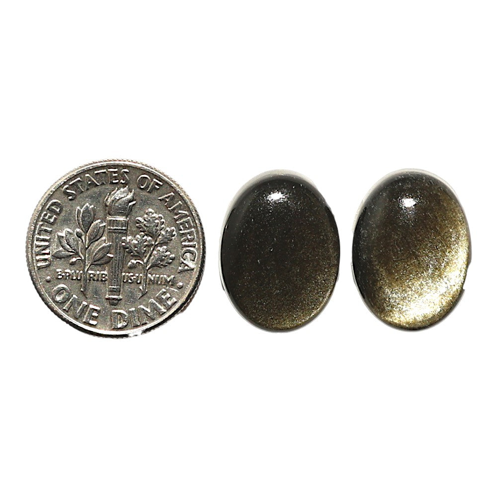 Natural Silver Obsidian 12x16x5.5 mm Oval Shape Polished Gemstone LS164-010236