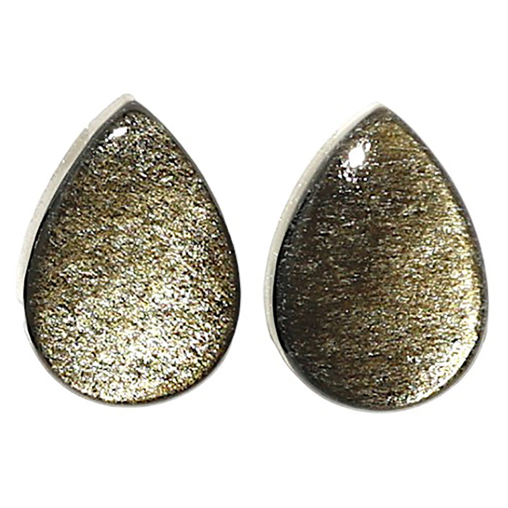 Natural Silver Obsidian 10x14x4.5 mm Pear Shape Polished Gemstone LS164-010237