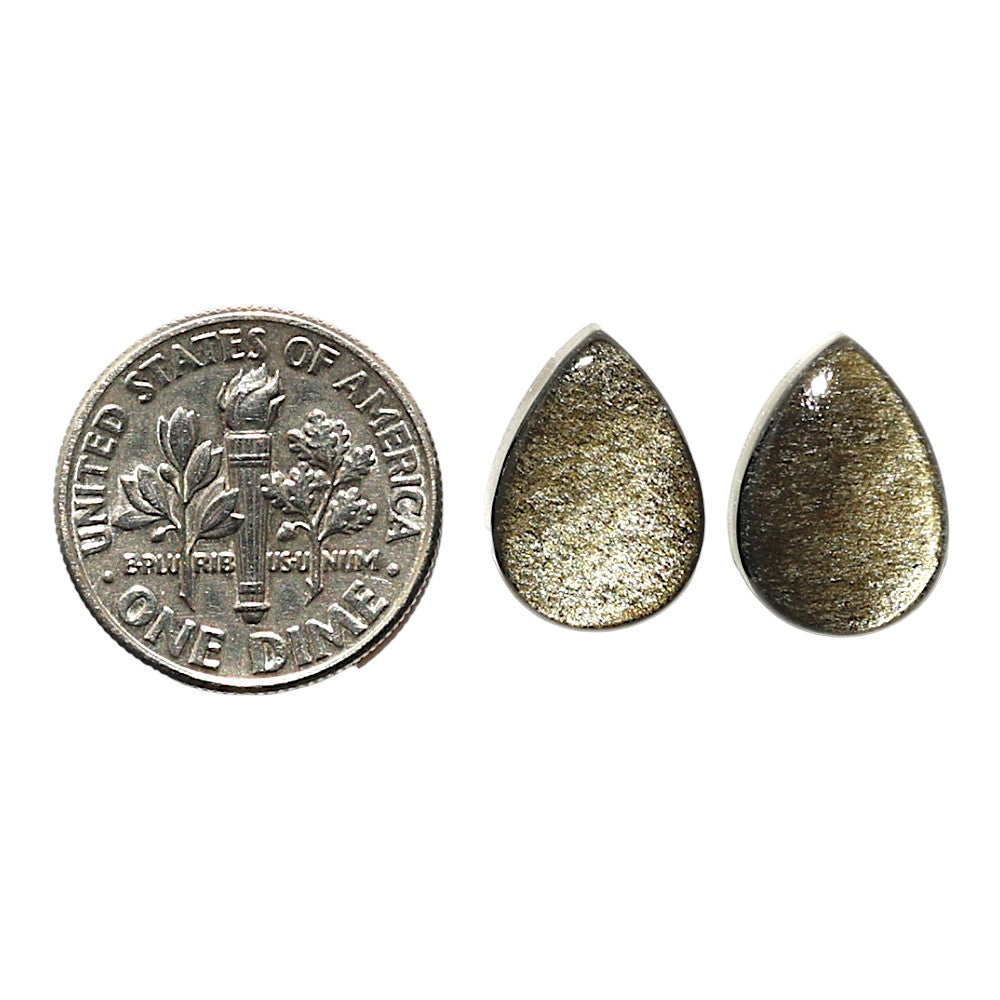 Natural Silver Obsidian 10x14x4.5 mm Pear Shape Polished Gemstone LS164-010237