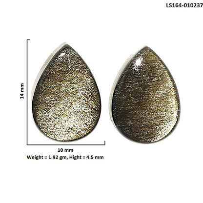 Natural Silver Obsidian 10x14x4.5 mm Pear Shape Polished Gemstone LS164-010237