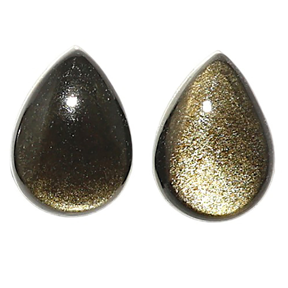 Natural Silver Obsidian 10x14x5 mm Pear Shape Polished Gemstone LS164-010239
