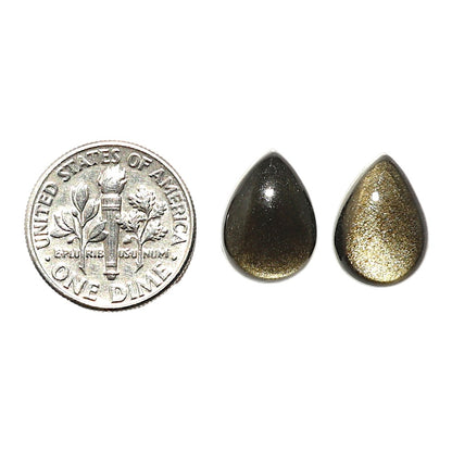 Natural Silver Obsidian 10x14x5 mm Pear Shape Polished Gemstone LS164-010239