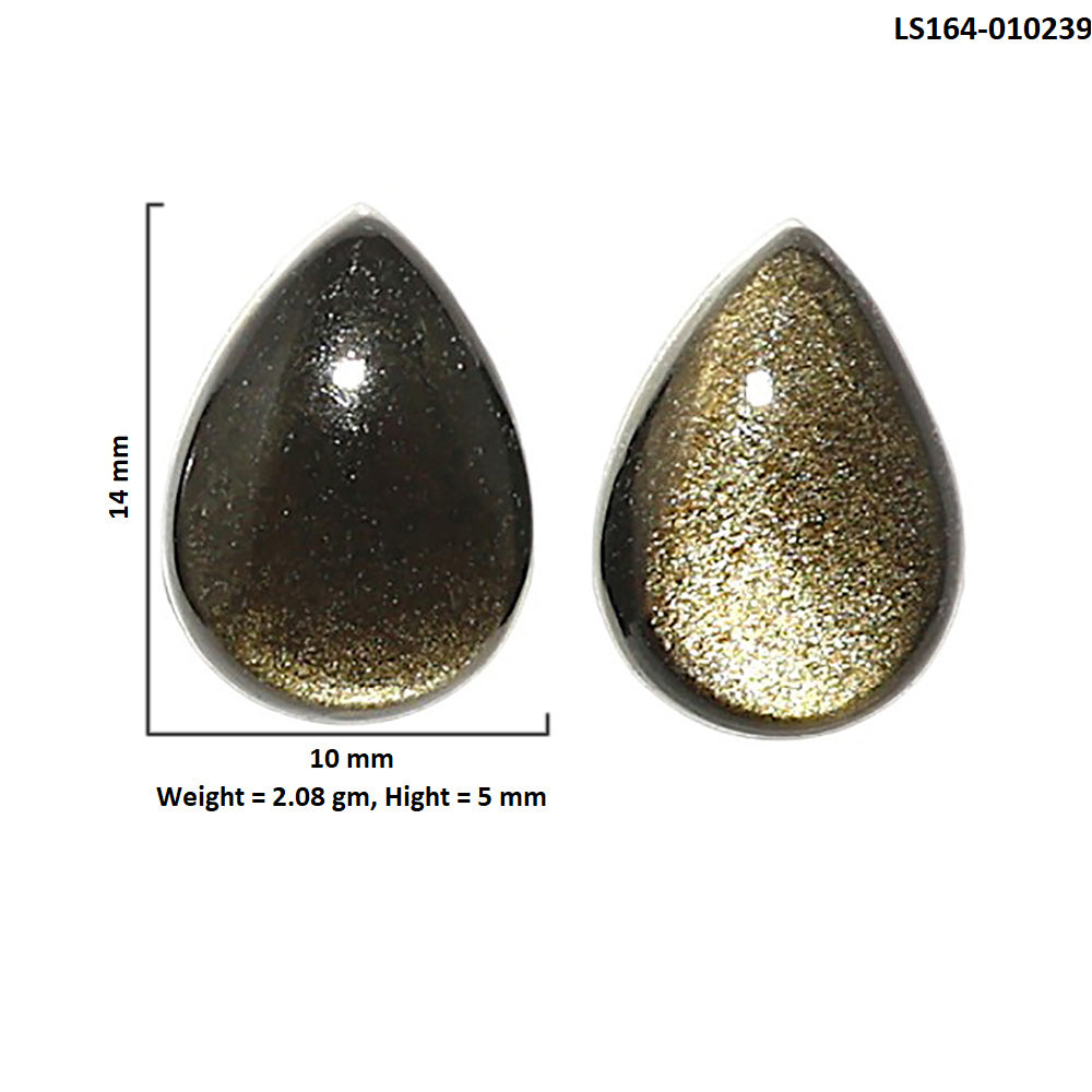 Natural Silver Obsidian 10x14x5 mm Pear Shape Polished Gemstone LS164-010239