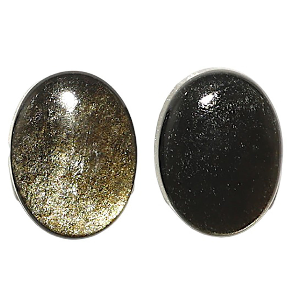 Natural Silver Obsidian 12x16x4.5 mm Oval Shape Polished Gemstone LS164-010240
