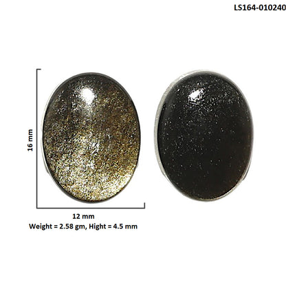 Natural Silver Obsidian 12x16x4.5 mm Oval Shape Polished Gemstone LS164-010240