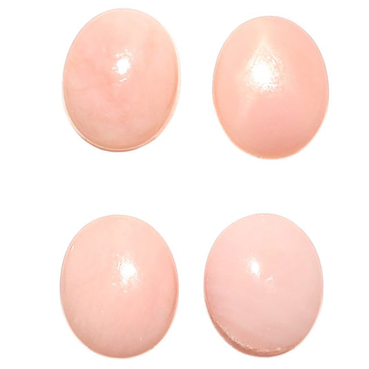 Natural Pink Opal 9x11x3.5 mm Oval Shape Polished Gemstone Set of 4 LS166-09458
