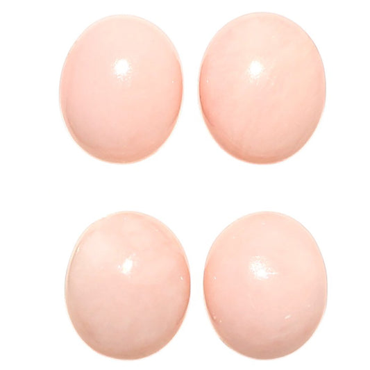 Natural Pink Opal 10x12x4.5 mm Oval Shape Polished Gemstone Set of 4 LS166-09459