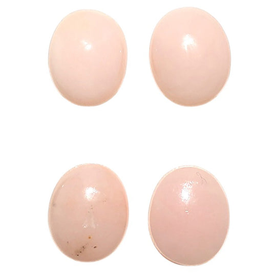 Natural Pink Opal 8x10x3.5 mm Oval Shape Polished Gemstone Set of 4 LS166-09461