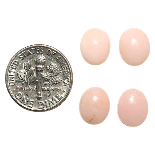 Natural Pink Opal 8x10x3.5 mm Oval Shape Polished Gemstone Set of 4 LS166-09461