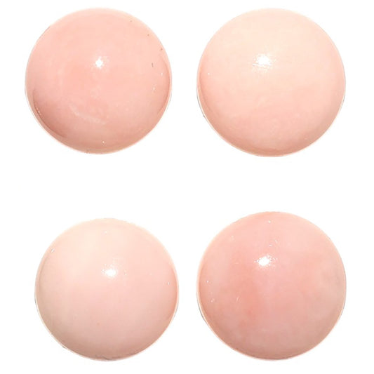 Natural Pink Opal 13x13x5.5 mm Round Shape Polished Gemstone Set of 4 LS166-09463