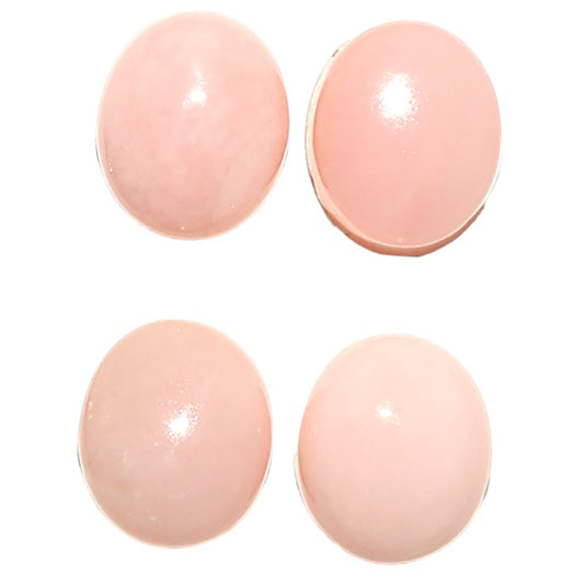 Natural Pink Opal 10x12x4.7 mm Oval Shape Polished Gemstone Set of 4 LS166-09468