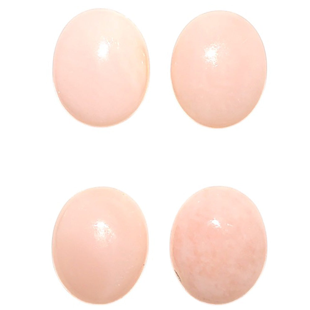 Natural Pink Opal 9x11x4 mm Oval Shape Polished Gemstone Set of 4 LS166-09469