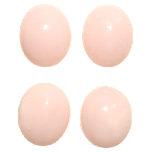 Natural Pink Opal 9x11x4 mm Oval Shape Polished Gemstone Set of 4 LS166-09470