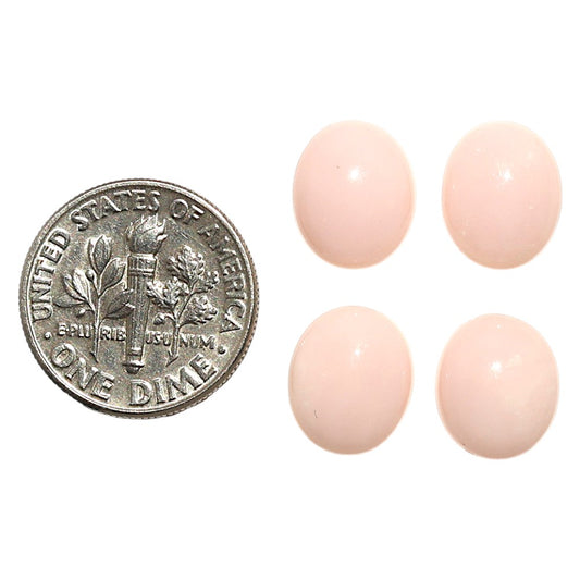 Natural Pink Opal 9x11x4 mm Oval Shape Polished Gemstone Set of 4 LS166-09470