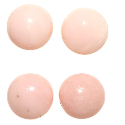 Natural Pink Opal 10x10x4.5 mm Round Shape Polished Gemstone Set of 4 LS166-09471