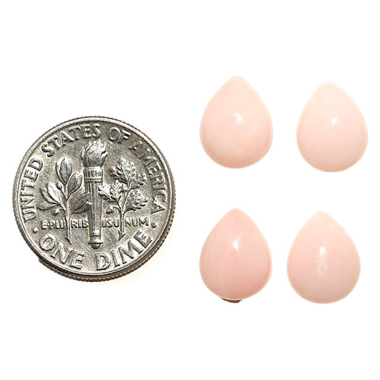 Natural Pink Opal 8x10x4 mm Pear Shape Polished Gemstone Set of 4 LS166-09474