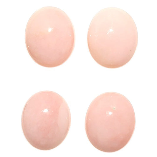 Natural Pink Opal 9x11x5 mm Oval Shape Polished Gemstone Set of 4 LS166-09475
