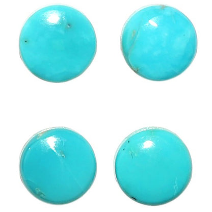 Natural Sleeping Beauty Turquoise 8x8x2.5 mm Round Shape Polished Gemstone Set of 4 LS167-010250
