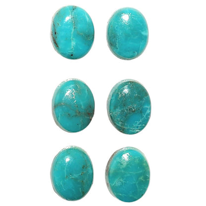 Natural Sleeping Beauty Turquoise 7x9x3 mm Oval Shape Polished Gemstone Set of 6 LS167-010255