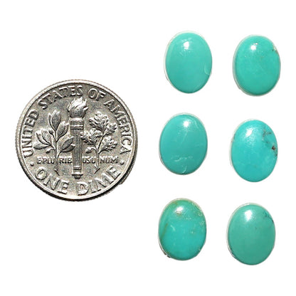 Natural Sleeping Beauty Turquoise 7x9x3 mm Oval Shape Polished Gemstone Set of 6 LS167-010262