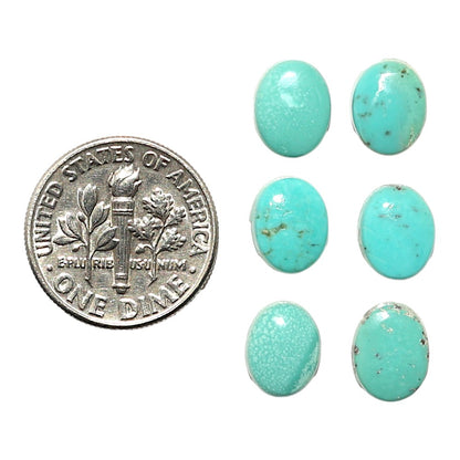 Natural Sleeping Beauty Turquoise 7x9x3 mm Oval Shape Polished Gemstone Set of 6 LS167-010263