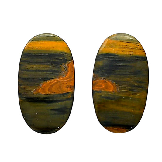 Blue Tiger Eye Pair 12.4x21.8x4 mm Oval Shape Polished Gemstone LS17-04198
