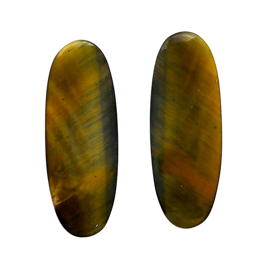 Blue Tiger Eye Pair 11.9x31.9x4 mm Oval Shape Polished Gemstone LS17-04199