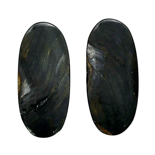 Blue Tiger Eye Pair 11.9x26.3x3.5 mm Oval Shape Polished Gemstone LS17-04201