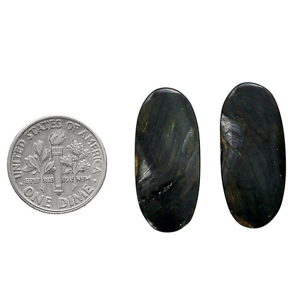 Blue Tiger Eye Pair 11.9x26.3x3.5 mm Oval Shape Polished Gemstone LS17-04201