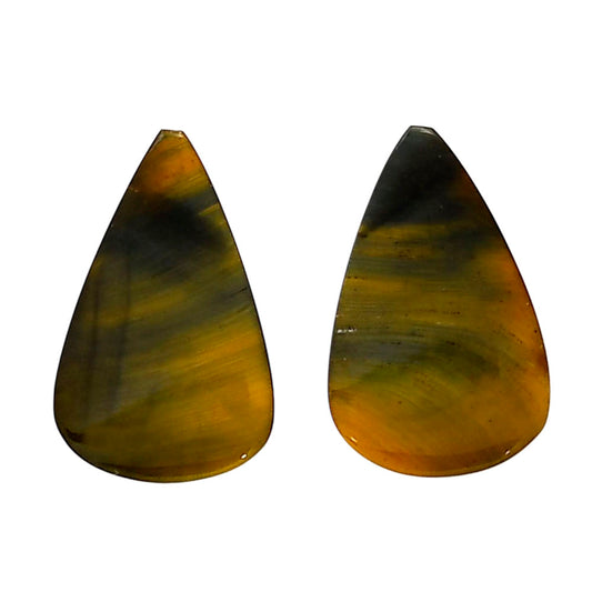 Blue Tiger Eye Pair 15x23.7x4.5 mm Pear Shape Polished Gemstone LS17-04202