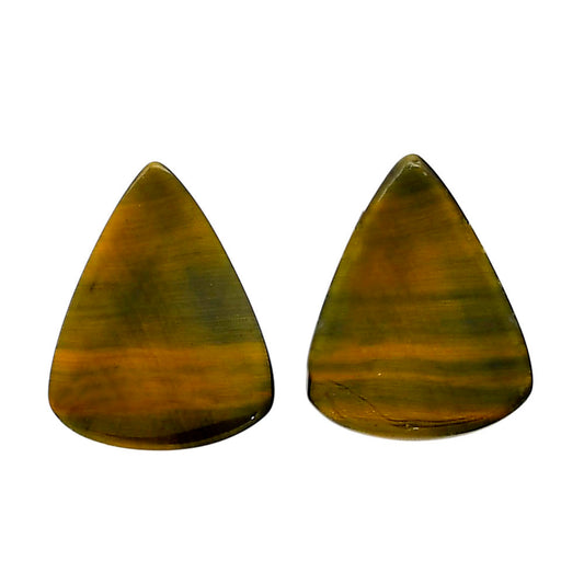 Blue Tiger Eye Pair 18.6x23.7x3.5 mm Pear Shape Polished Gemstone LS17-04203