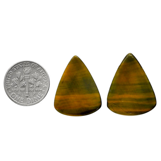 Blue Tiger Eye Pair 18.6x23.7x3.5 mm Pear Shape Polished Gemstone LS17-04203