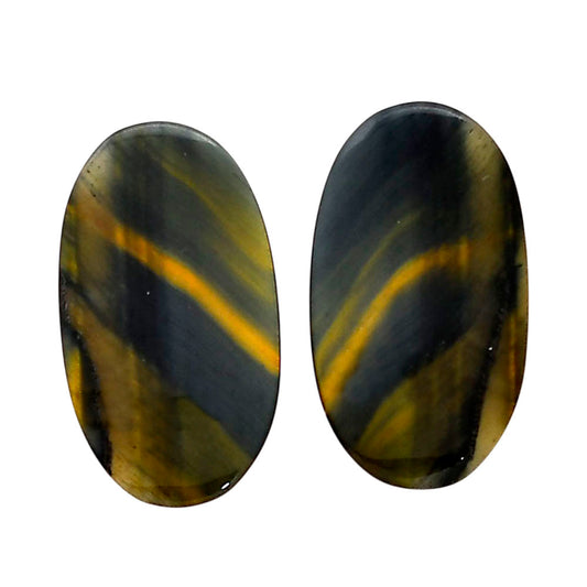 Blue Tiger Eye Pair 16.5x29x4 mm Oval Shape Polished Gemstone LS17-04205