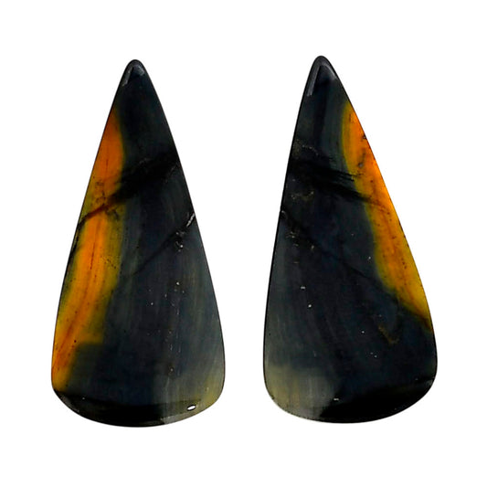 Blue Tiger Eye Pair 15.3x32.4x4 mm Pear Shape Polished Gemstone LS17-04207