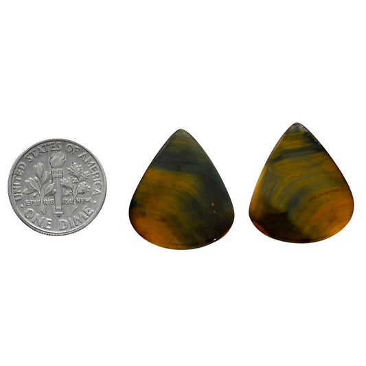 Blue Tiger Eye Pair 19x22.2x4 mm Pear Shape Polished Gemstone LS17-04208