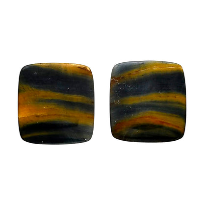 Blue Tiger Eye Pair 18.4x19.6x4 mm Baguette Shape Polished Gemstone LS17-04209