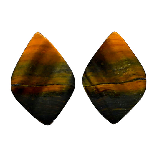 Blue Tiger Eye Pair 18.5x26.8x4 mm Fancy Shape Polished Gemstone LS17-04210