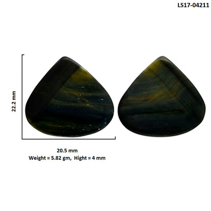 Blue Tiger Eye Pair 20.5x22.2x4 mm Heart Shape Polished Gemstone LS17-04211