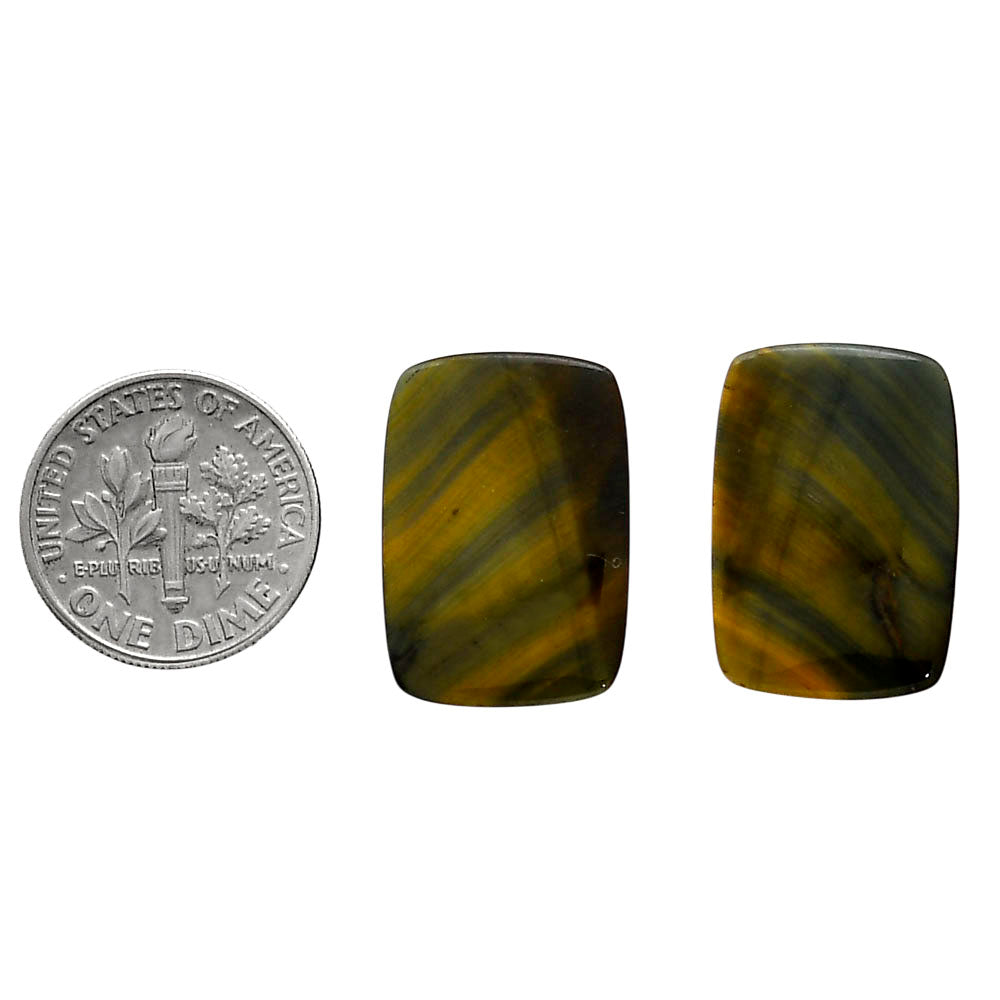 Blue Tiger Eye Pair 14.8x21.2x4 mm Cushion Shape Polished Gemstone LS17-04212