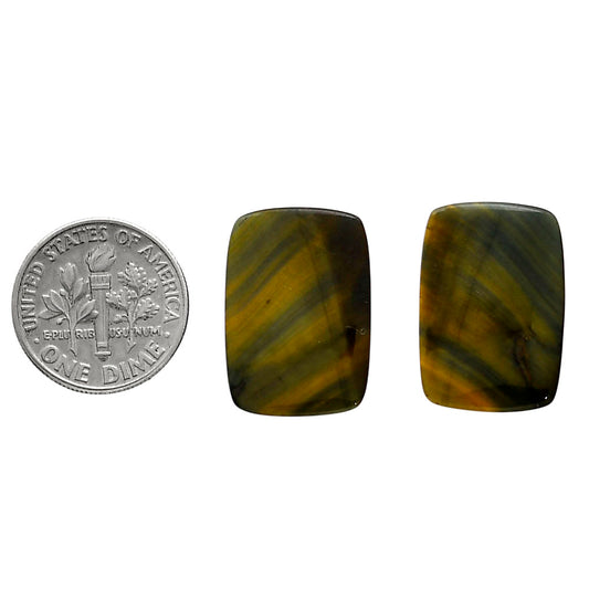 Blue Tiger Eye Pair 14.8x21.2x4 mm Cushion Shape Polished Gemstone LS17-04212