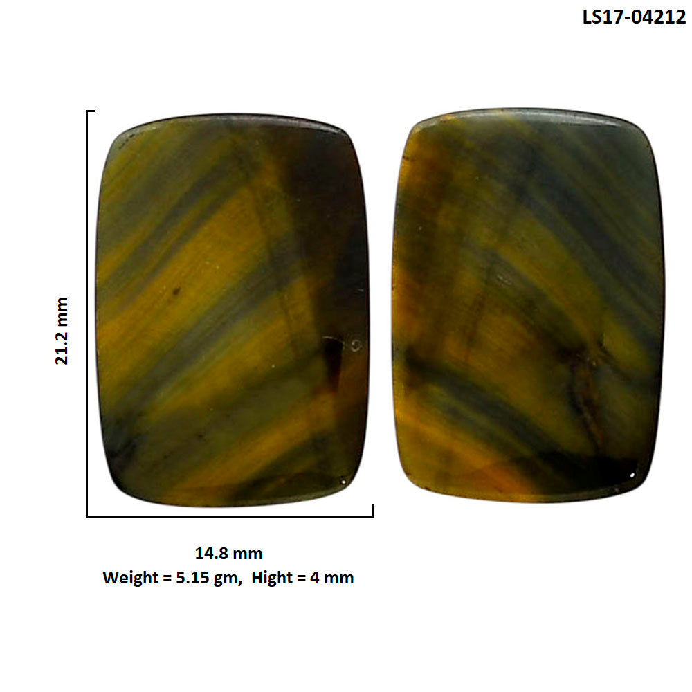 Blue Tiger Eye Pair 14.8x21.2x4 mm Cushion Shape Polished Gemstone LS17-04212