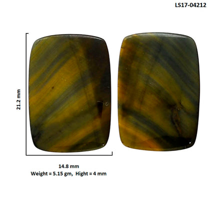 Blue Tiger Eye Pair 14.8x21.2x4 mm Cushion Shape Polished Gemstone LS17-04212