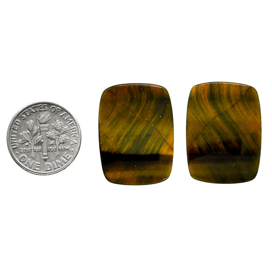 Blue Tiger Eye Pair 18.2x24.6x4 mm Cushion Shape Polished Gemstone LS17-04213