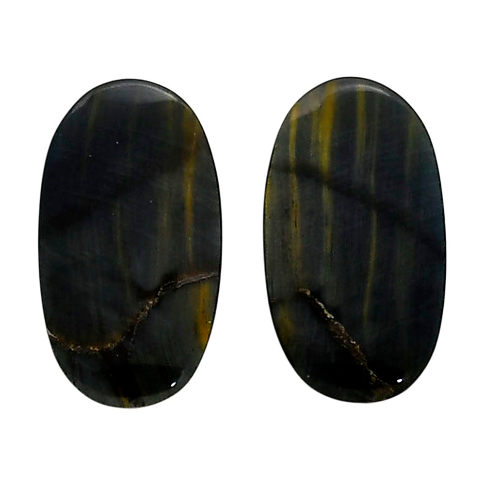 Blue Tiger Eye Pair 13.6x24.25x4.5 mm Oval Shape Polished Gemstone LS17-04214